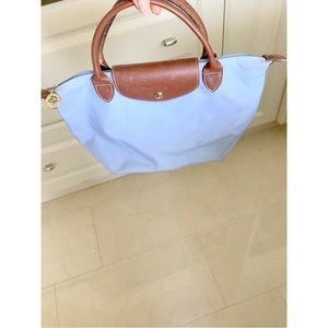 Beautiful Longchamp Le Pliage Small/Mini Baby Blue Tote